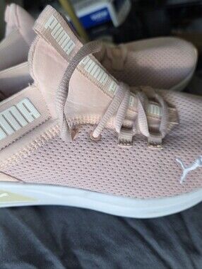 Puma Women's Light Pink Knit Athletic Sneakers